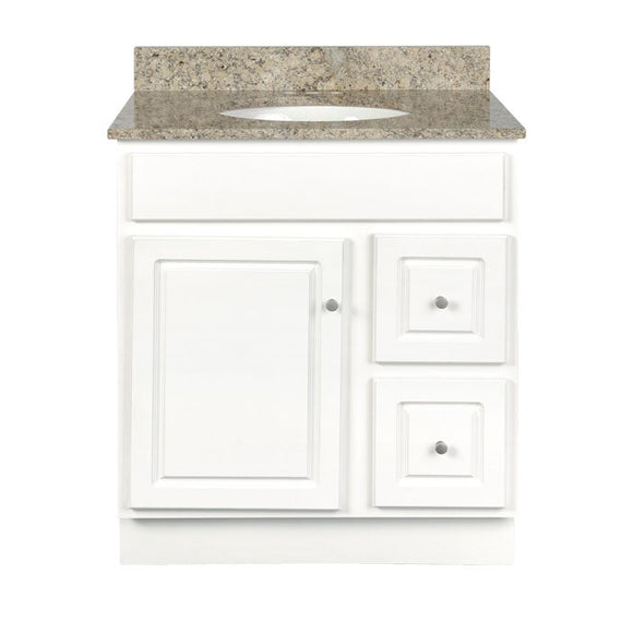 Walnut Ridge Cabinetry Vanity with Drawers – Glossy White GWV3018D